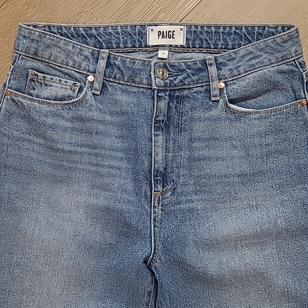 EUC Paige Jeans Women's sz 28 Straight Leg Hi Rise Premium Denim Jeans Pants - Picture 3 of 13
